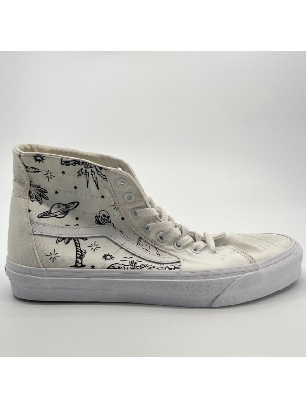 Vans Sk8-Hi Tapered Mens Size 11 White Black Athletic Skateboard Shoes Sneakers